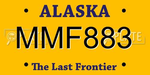 MMF883 Alaska License Plate