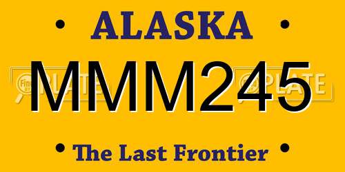 MMM245 Alaska License Plate
