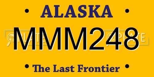MMM248 Alaska License Plate