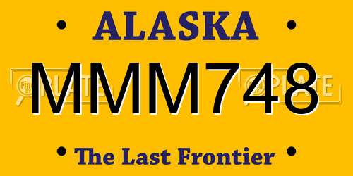 MMM748 Alaska License Plate