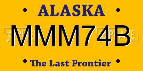 MMM74B Alaska License Plate
