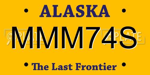MMM74S Alaska License Plate