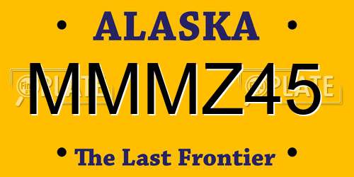 MMMZ45 Alaska License Plate