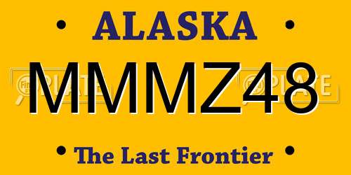 MMMZ48 Alaska License Plate