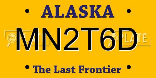 MN2T6D Alaska License Plate