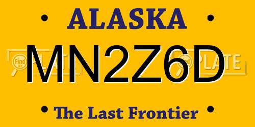 MN2Z6D Alaska License Plate