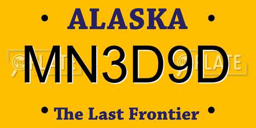 MN3D9D Alaska License Plate