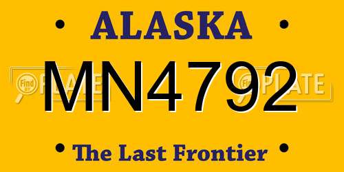 MN4792 Alaska License Plate
