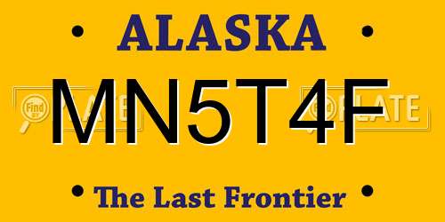 MN5T4F Alaska License Plate
