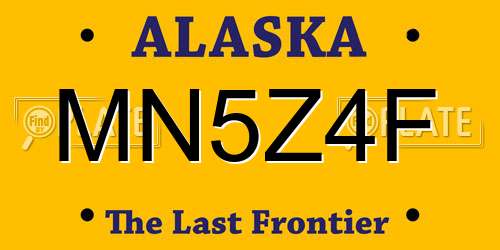 MN5Z4F Alaska License Plate