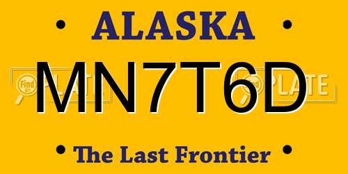 MN7T6D Alaska License Plate
