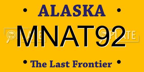 MNAT92 Alaska License Plate