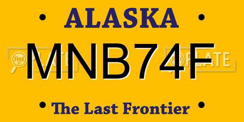 MNB74F Alaska License Plate