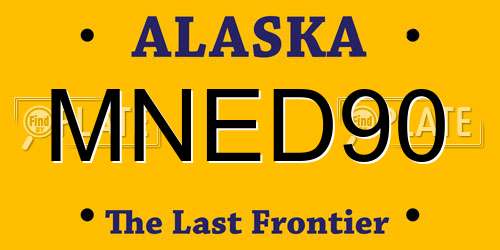 MNED90 Alaska License Plate