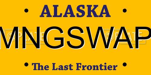 MNGSWAP Alaska License Plate