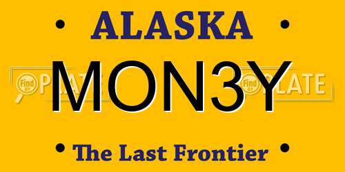 MON3Y Alaska License Plate