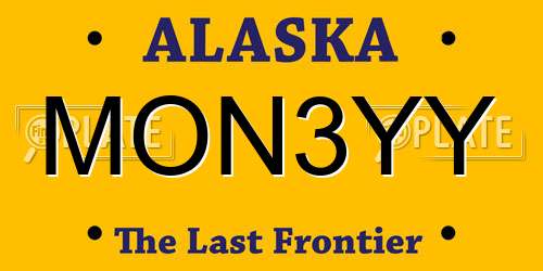 MON3YY Alaska License Plate