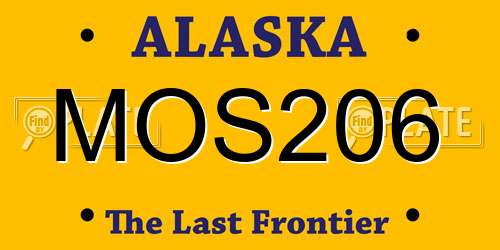 MOS206 Alaska License Plate