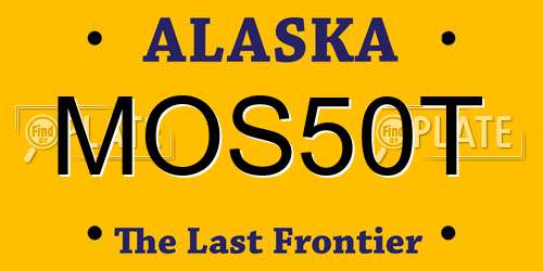 MOS50T Alaska License Plate