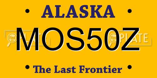 MOS50Z Alaska License Plate