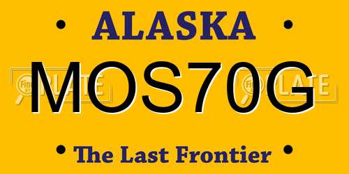 MOS70G Alaska License Plate