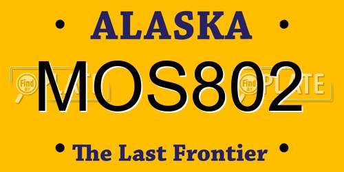 MOS802 Alaska License Plate