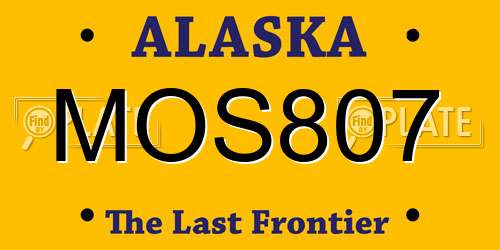 MOS807 Alaska License Plate