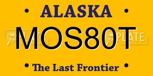 MOS80T Alaska License Plate