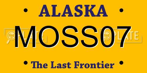 MOSS07 Alaska License Plate