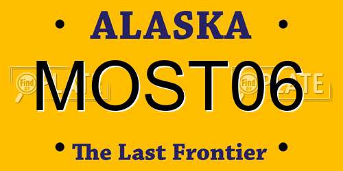 MOST06 Alaska License Plate