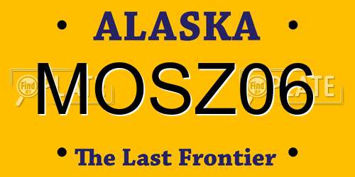 MOSZ06 Alaska License Plate