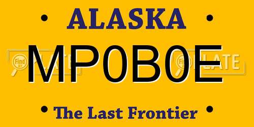 MP0B0E Alaska License Plate