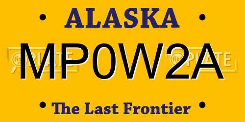 MP0W2A Alaska License Plate