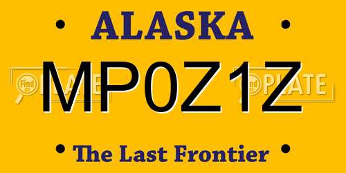 MP0Z1Z Alaska License Plate
