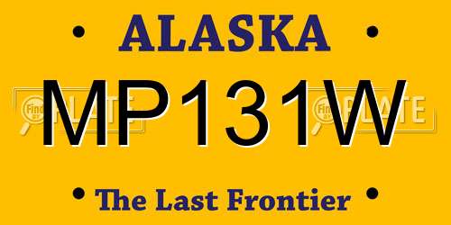MP131W Alaska License Plate
