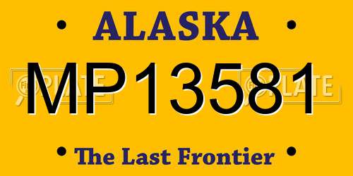 MP13581 Alaska License Plate