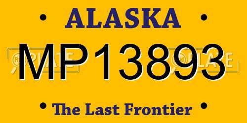 MP13893 Alaska License Plate