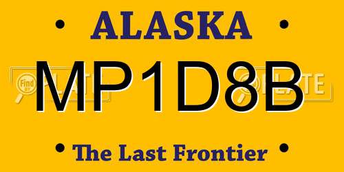 MP1D8B Alaska License Plate