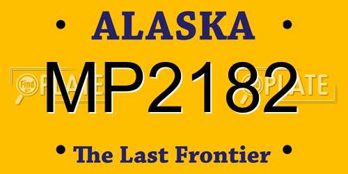 MP2182 Alaska License Plate