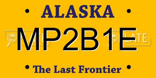 MP2B1E Alaska License Plate