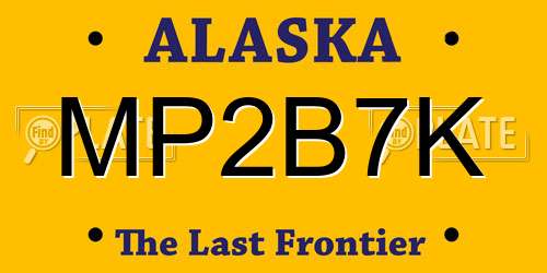 MP2B7K Alaska License Plate