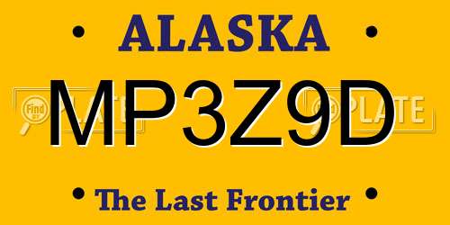 MP3Z9D Alaska License Plate
