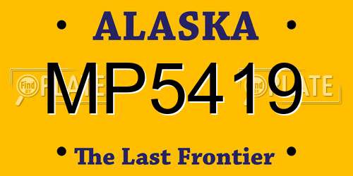 MP5419 Alaska License Plate