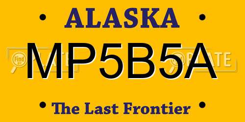 MP5B5A Alaska License Plate