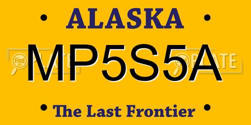 MP5S5A Alaska License Plate