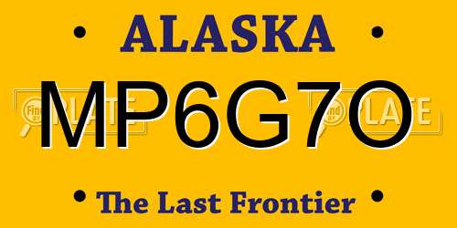 MP6G7O Alaska License Plate