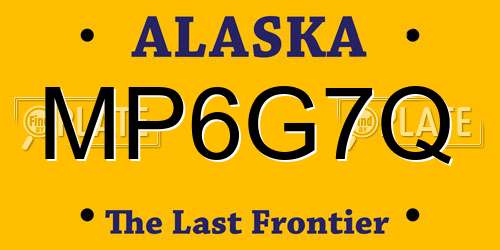 MP6G7Q Alaska License Plate