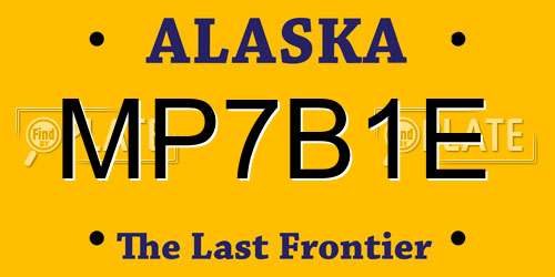 MP7B1E Alaska License Plate