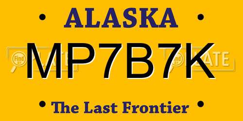 MP7B7K Alaska License Plate