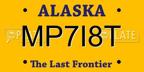 MP7I8T Alaska License Plate